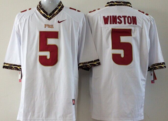 Men Florida State Seminoles FSU #5 Winston White Nike 2025 NCAA Jersey->ncaa teams->NCAA Jersey